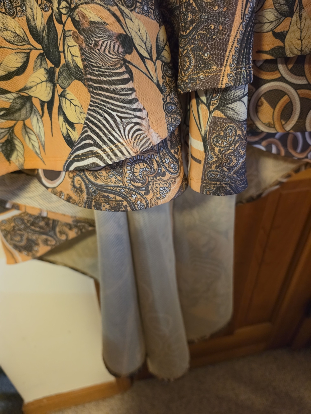 AKIRA Mustard Yellow & Brown Paisley High-Low Dress Size M - Picture 9 of 16